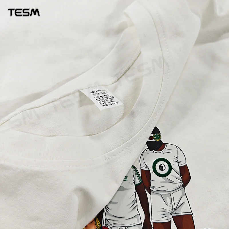 TESM Men Retro Cotton T-Shirt  Casual Short-Sleeved T-Shirt High-Definition Printing Inscription Top