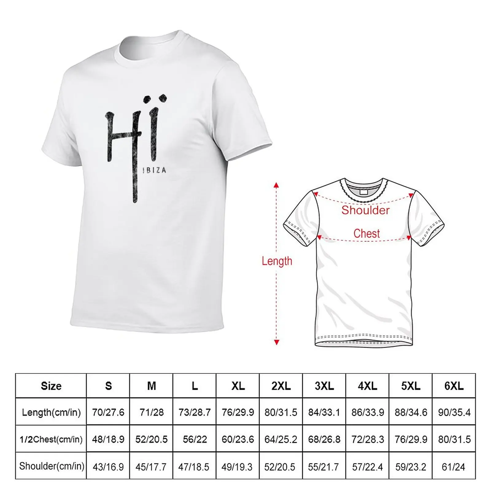 T-Shirt Hi Ibiza Noir pour Homme, Vêtements Kawaii, Nouvelle Collection