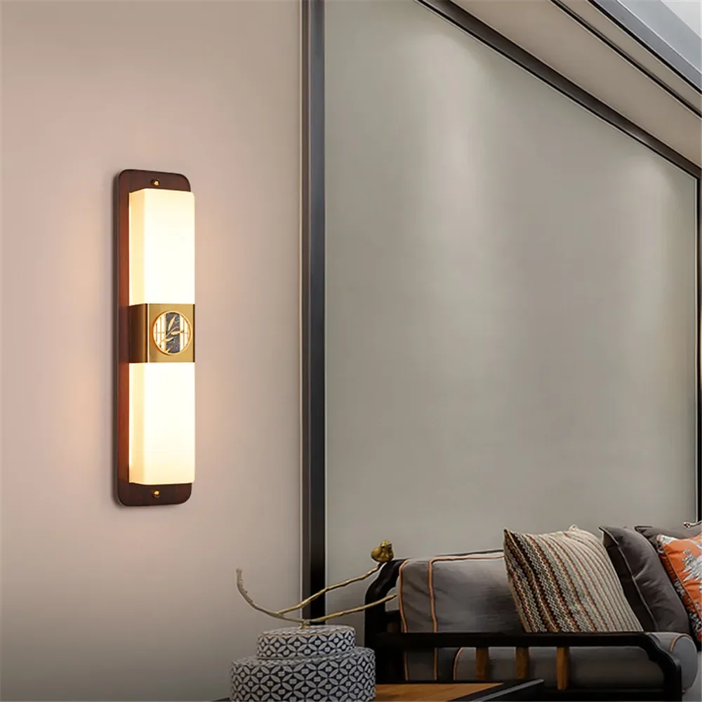 AFRA  Contemporary Brass Wall Lamp Chinese Style Creativity LED Living Room Bedroom Study Room Hotel Villa  Aisle Wall Fitting