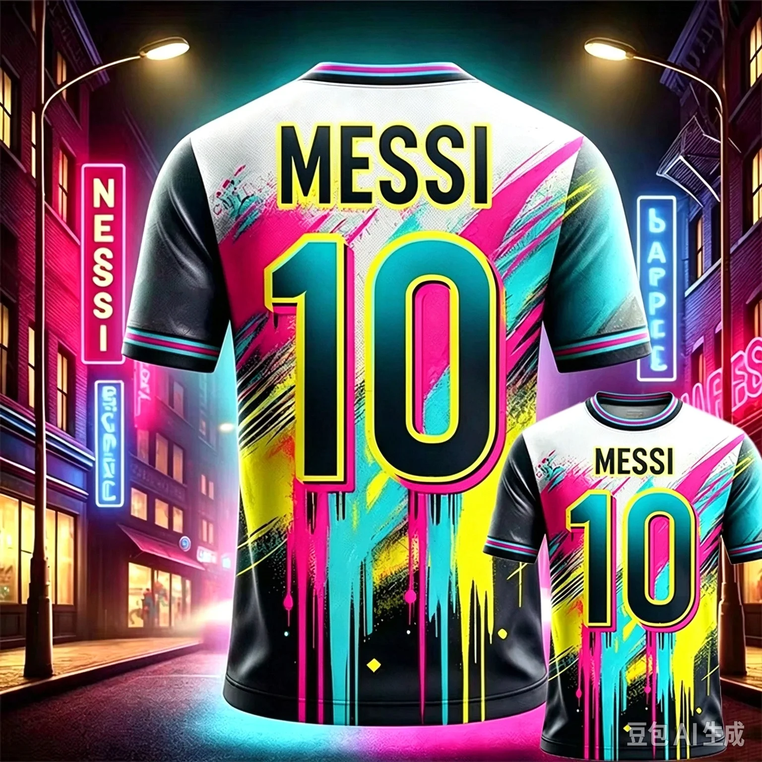 2026 Special Edition Graffiti Messi No.10 Football Jersey Training Uniform Breathable Oversize Unisex Sport Adult Kid Set Tshirt