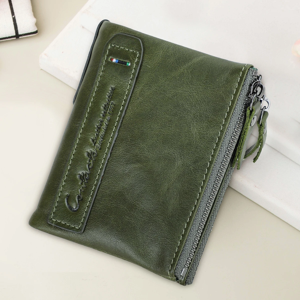 

Contact'S Genuine Leather Women Short Wallet Name Engraving Coin Purse Small Mini Card Holder Money Clip Female Pocket Wallets