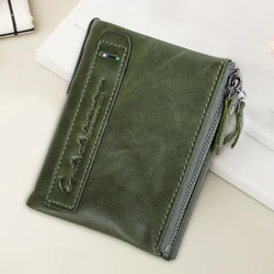 Contact'S Genuine Leather Women Short Wallet Name Engraving Coin Purse Small Mini Card Holder Money Clip Female Pocket Wallets