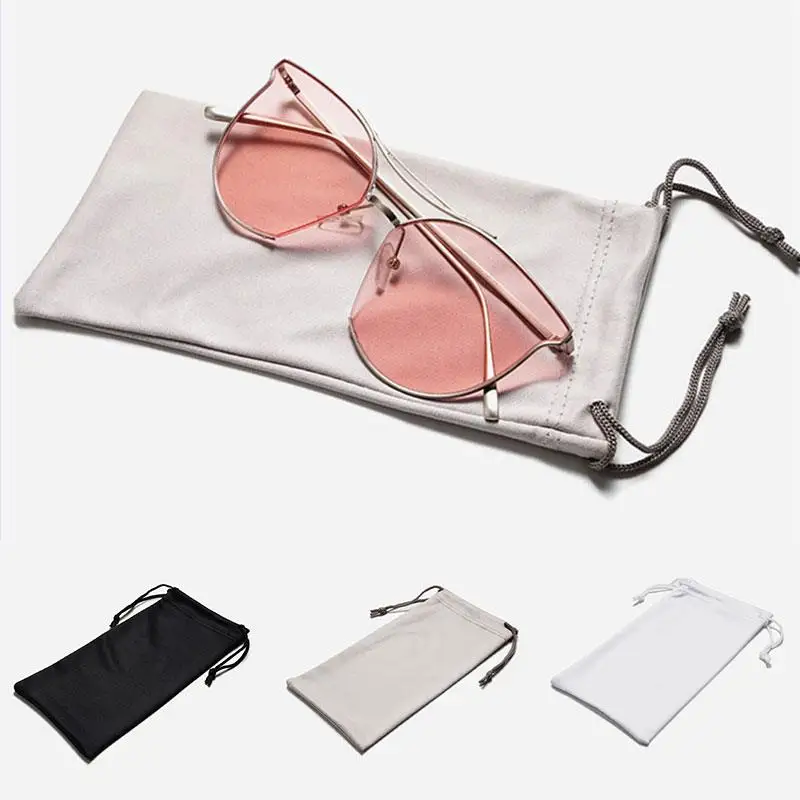 Soft Cloth Glasses Bag Sunglasses Case Waterproof Dustproof Eyeglasses Pouch Eyewear Accessories Black White Gray Sunglasses Bag