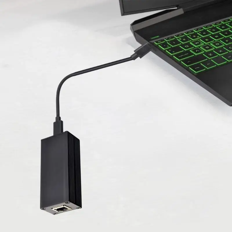 652f Fast Type C para Gigabit Poe Ethernet Adaptador 1000Mbps RJ45 Conversores para acesso estável