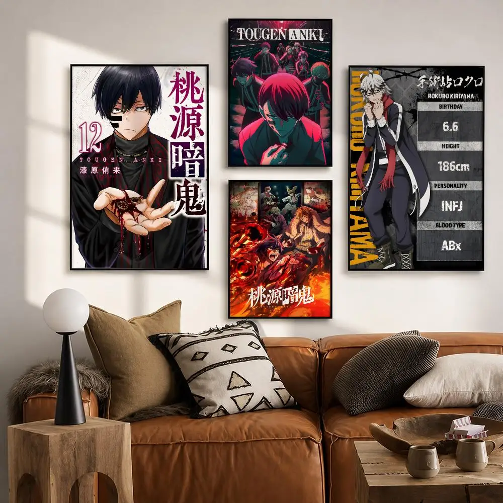 Horror Anime Tougen Anki Poster HD poster wall art self-stick no-residue for home cafe office great gift