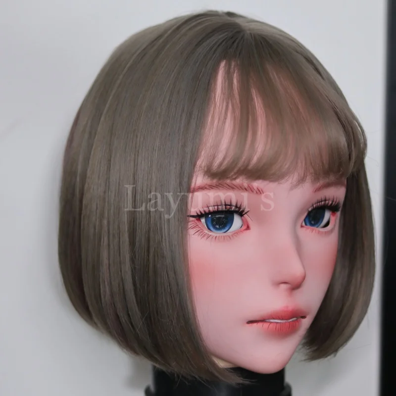(NEW5211) Resin Kigurumi BJD Mask Cosplay Japanese Anime Role Lolita Lifelike Real Mask Crossdress Sex Love Doll without Eyes