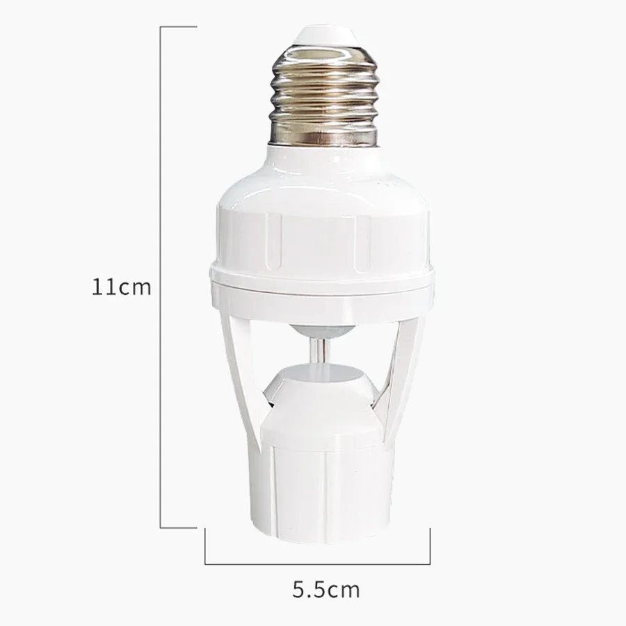 Konwerter gniazda E27 z czujnikiem ruchu PIR Ampułka LED E27 Podstawa lampy Automatyczne włączanie i wyłączanie Żarówka Oprawka AC 85-265V