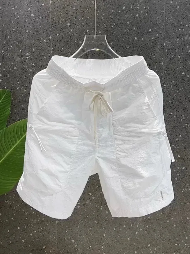 

Men's Summer Thin Loose Qui Dry Workwear orts Versatile Casual Five-Quarter Pants Straight Leg mid Waist Faion Brand