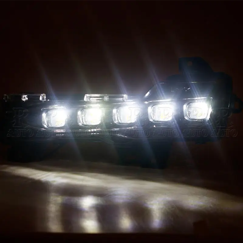 Car Front Bumper 2Pcs LED Daylight Fog Lamp Turn Signal Light DRL Daytime Running Light For Tesla Model 3 2017-2019 2020 2021 view 5