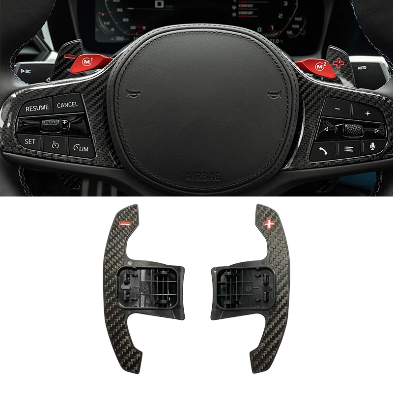 Fit For BMW 3 4 Series G20 G21 G22 M3 G80 M4 G82 2021 - 2022 Carbon Fiber Car Steering Wheel Shift Paddle Extension Replacement