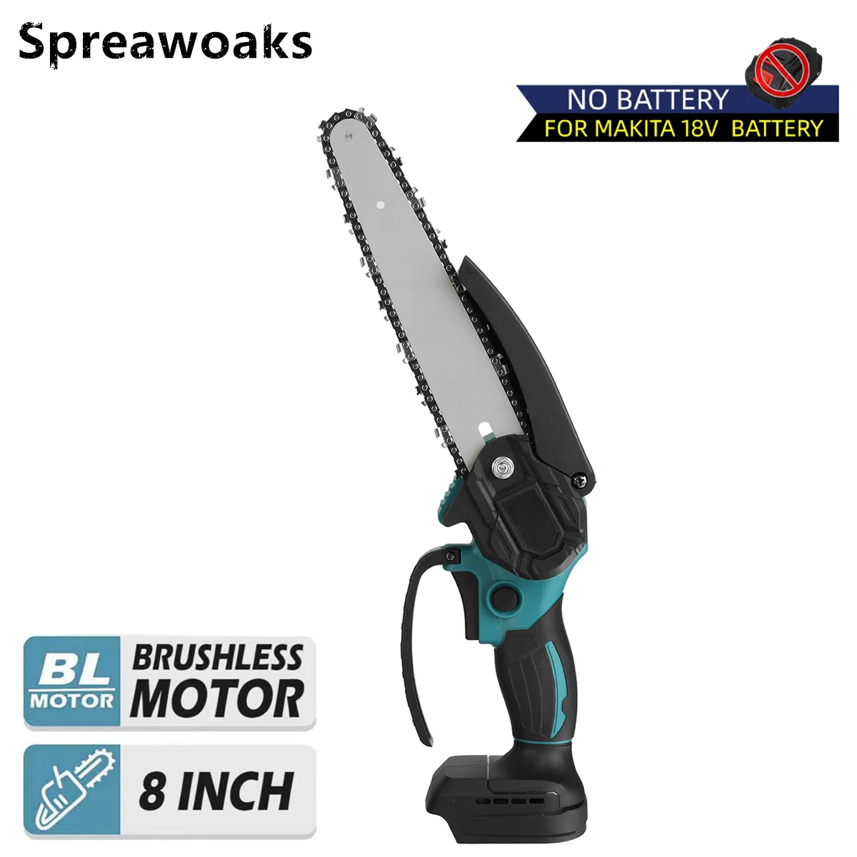 Makita 18V 배터리 사용 무선 미니 브러시리스 전기 체인톱 8 인치, 전정 정원 트리머 전동 공구