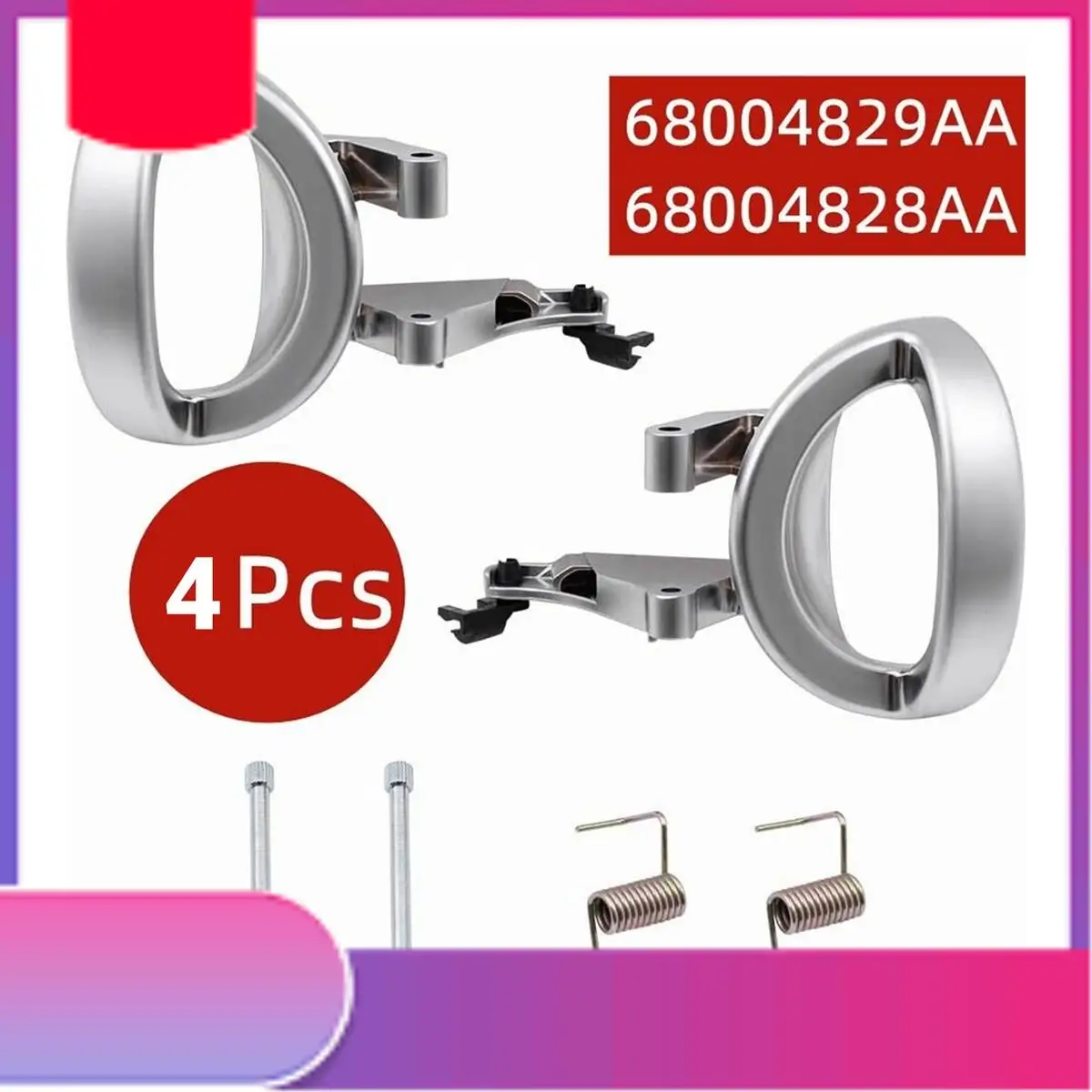 

4 Pcs/Set Car Interior Door Handle Door Handle Satin For Nitro 2007-2011 68004828AA 68004829AA-Y79A