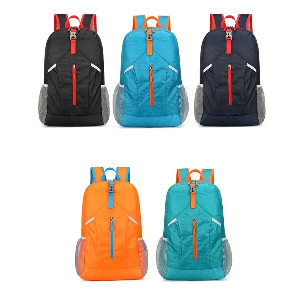 Large Capacity Foldable Backpack Zipper with Drawstring Storage Bags Lightweight Nylon Bag Travel Bag Shoulders Bag