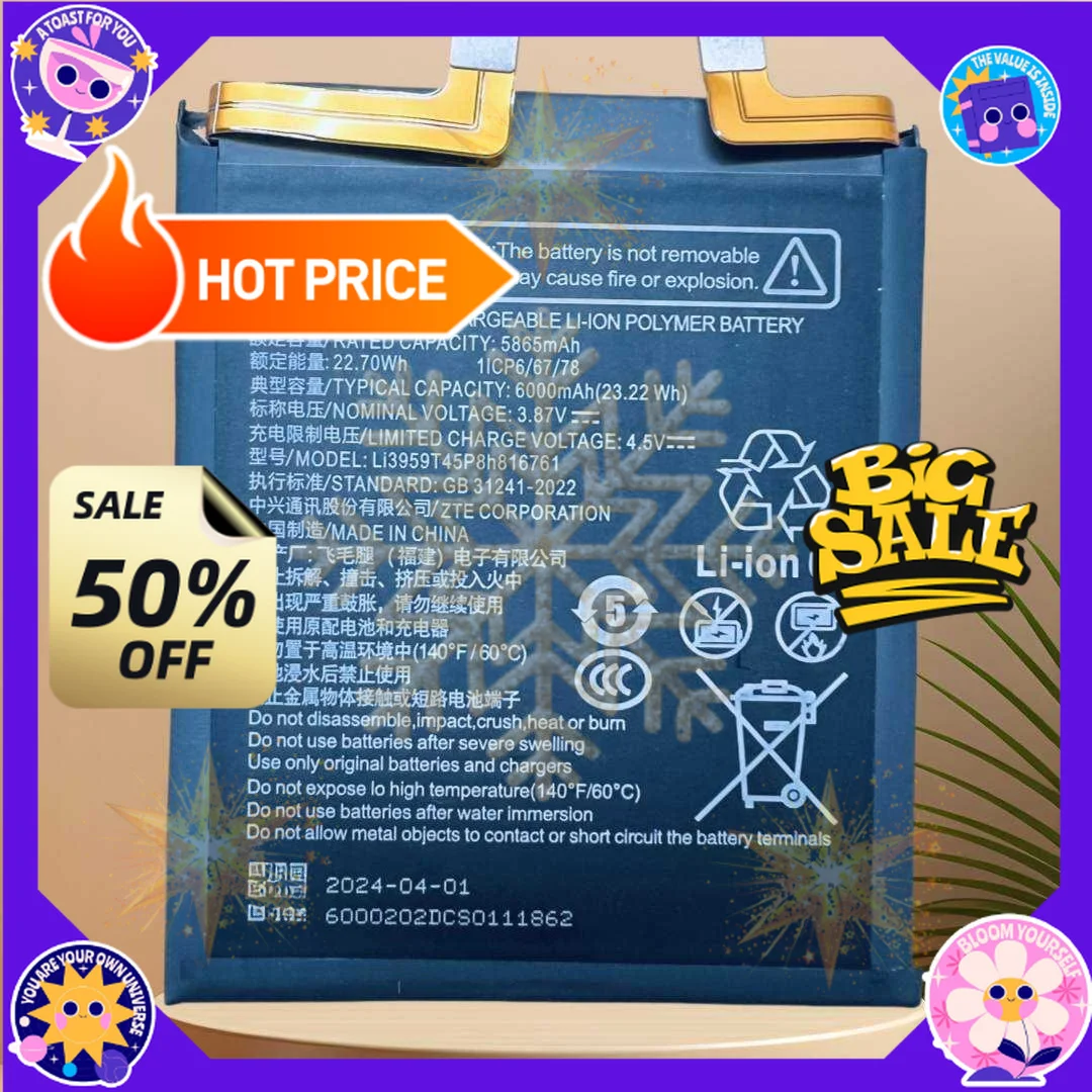 SWZY 3.87V 6000mAh  Li3959T45P8h816761 Battery For ZTE Nubia NX721J Z60 Ultra Z60Ultra Mobile Phone Battery
