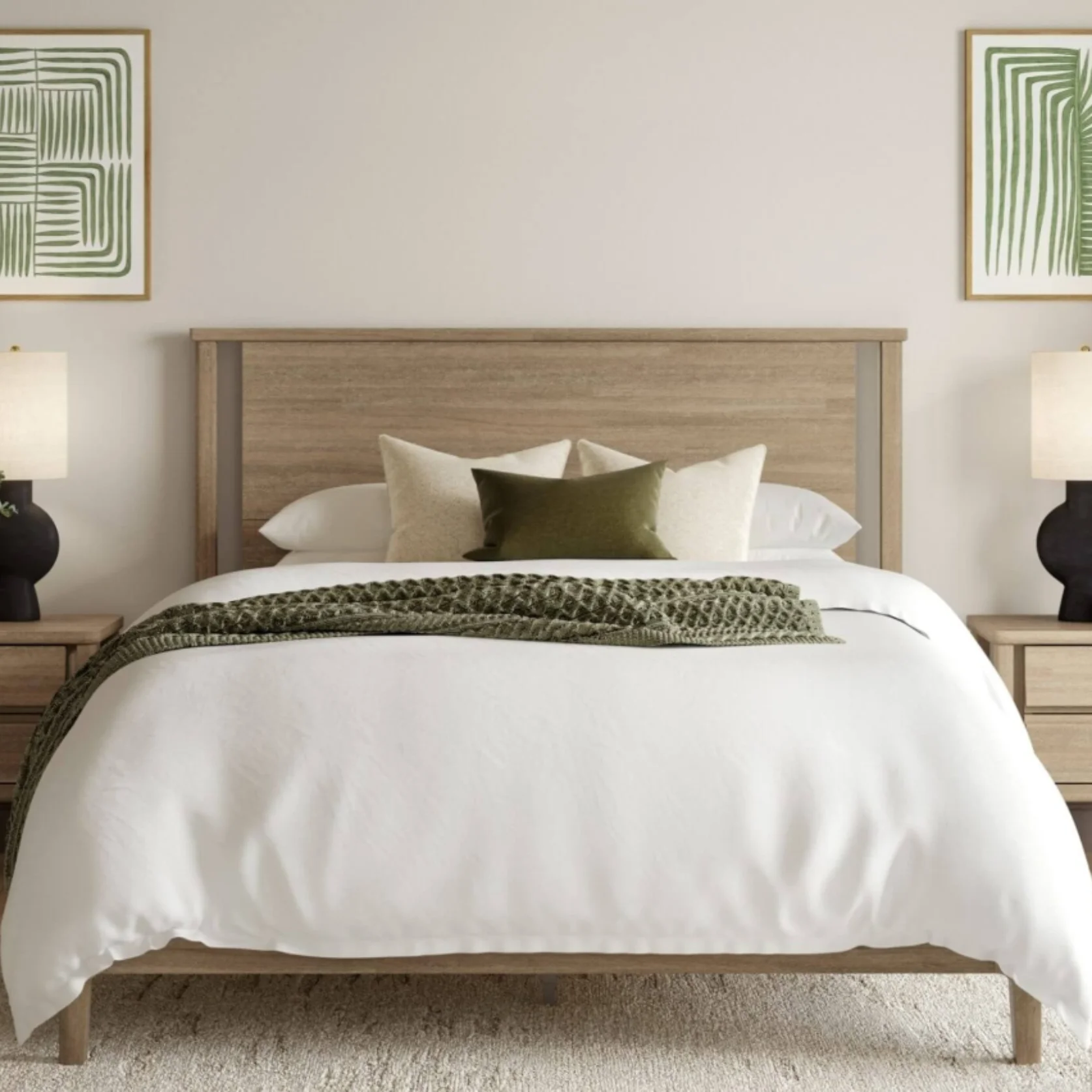 Customizable Modern Solid Pine Oak Wood Bed Frame for Queen/Single/King Size Soft Style for Bedroom Application