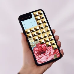 Wildflower Silicone Rubber Phone Case Cover for iPhone 6 6S 7 8 Plus X XS XR 11 12 13 14 15 Mini Pro Max Blue Floral Stud