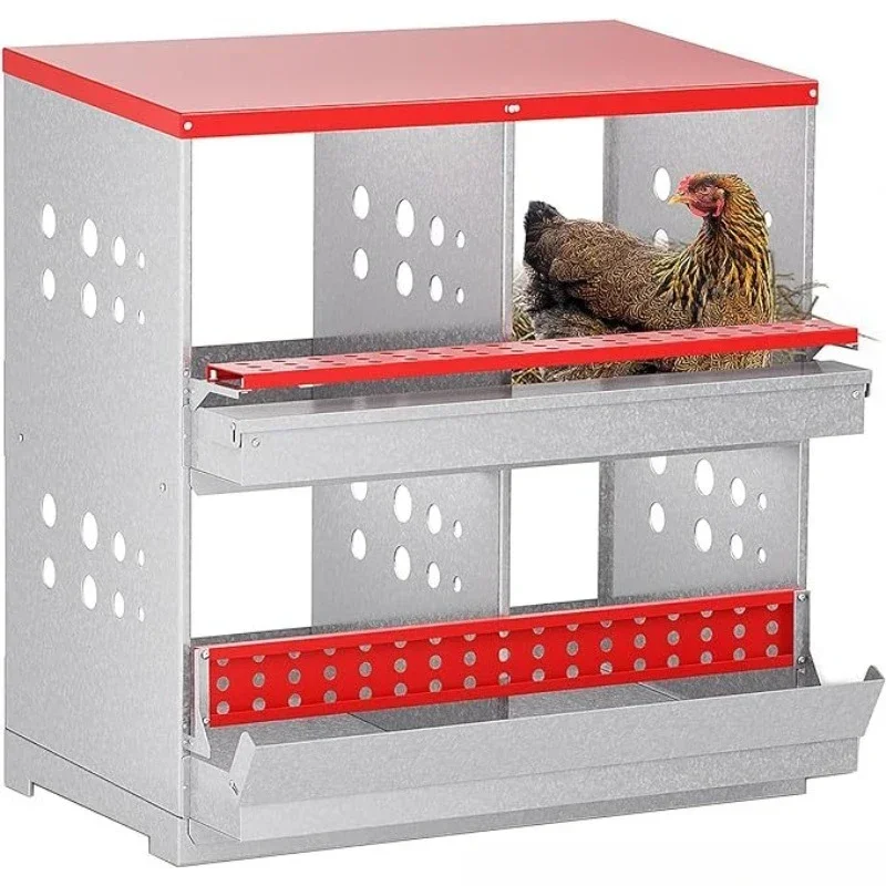 Galvanized Chicken Nest Box Durable Laying Cage Easy Clean Poultry Housing for HensGoods in stock