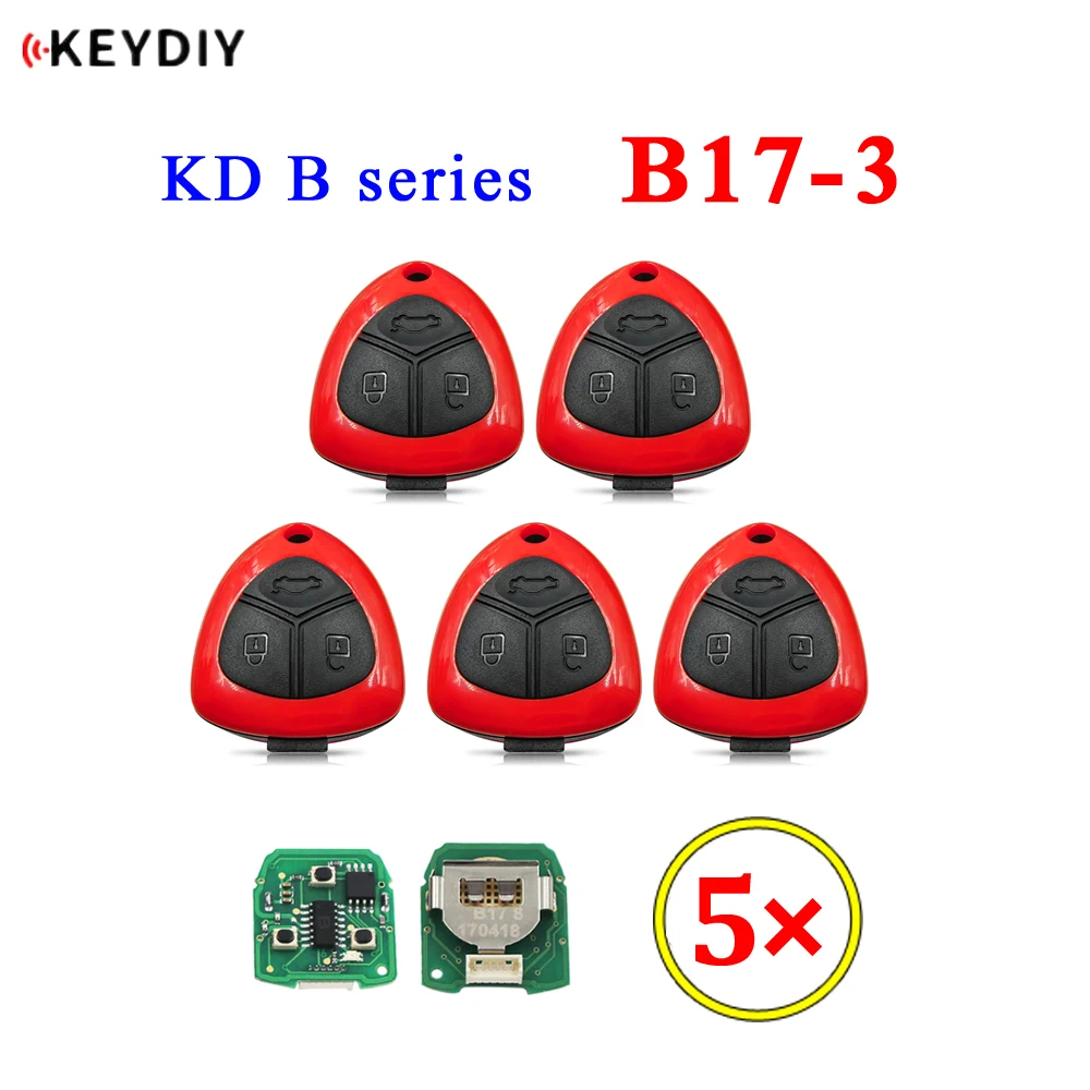 

5pcs/lot KEYDIY B Series B17-3 3 Button Universal KD Remote Control for KD200 KD900 KD900+ URG200 KD-X2 Mini KD for Ferrari Styl