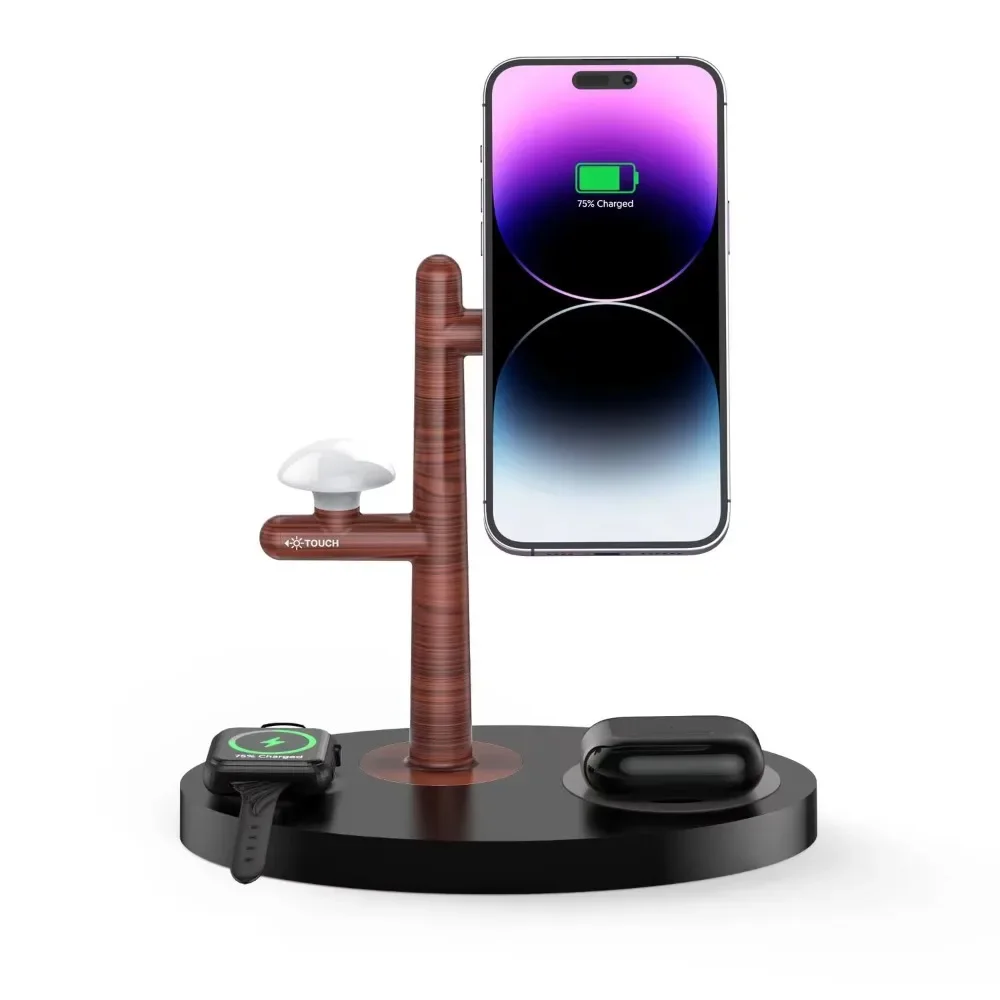 4in1Newest Design Phone Holder Qi Multiple Magnetic Wireless Charger Fast 15w Portable Wireless Charger for apple samsung