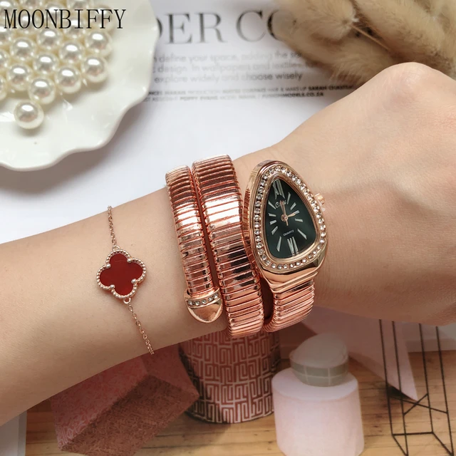 Snake shaped bracelet watch deals