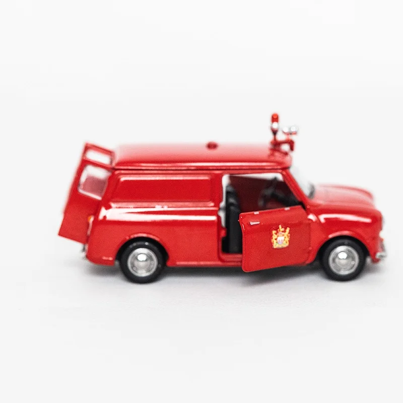 TINY 1:50 Mi-ni Van Fire Services Red Alloy Simulation Model Car