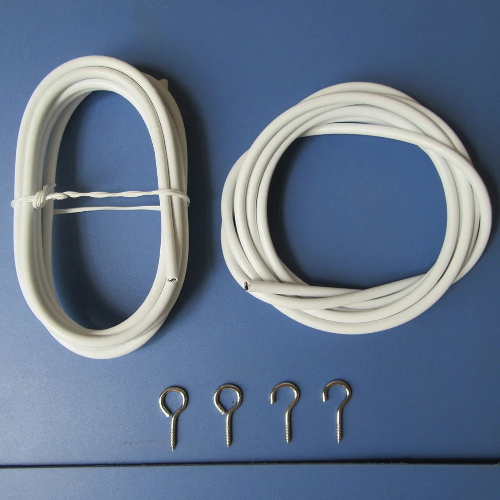 

3 Meters Curtain Rope PVC Coated Steel Wire Extended Curtain Cord Decorative Accessories Sheep Eye Nails