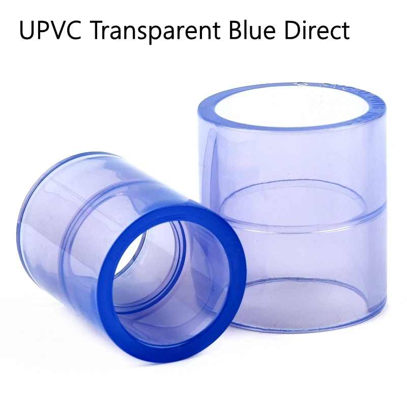 2~5PCS 16-110mm UPVC Transparent Blue Direct Connector Tube Fittings Accessories Aquarium Fish Tank Garden Irrigation Water Pipe