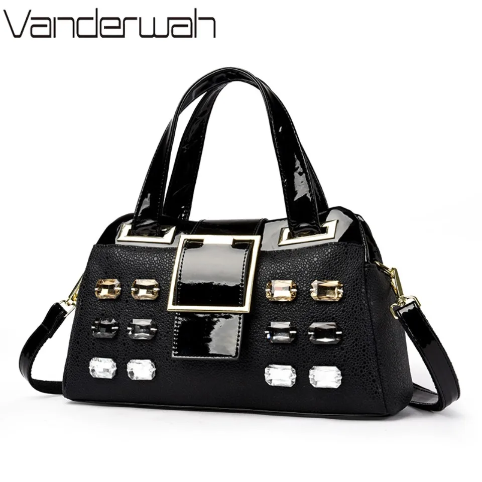 

2 layer Large Capacity Tote Bag Luxury Handbags Women Bags Designer Bright diamond Ladies Boston Shoulder Bag High Quality Sac