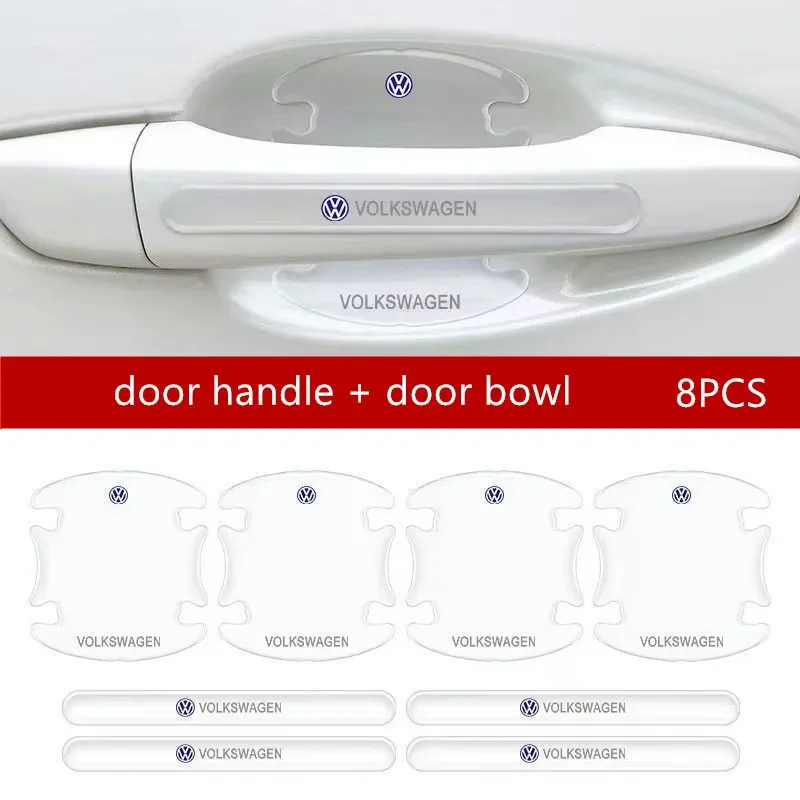 

Car Door Bowl Handle Protector Stickers Transparent Anti-scratch Film For VW Volkswagen Golf Polo Passat Tiguan Touran Jetta