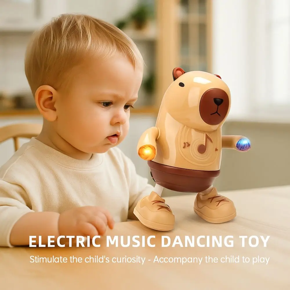 Singing Dance Electric Capybara Toys Left Right Dance Swinging Hands Capybara Dancing Toy with Music Lighting Durable