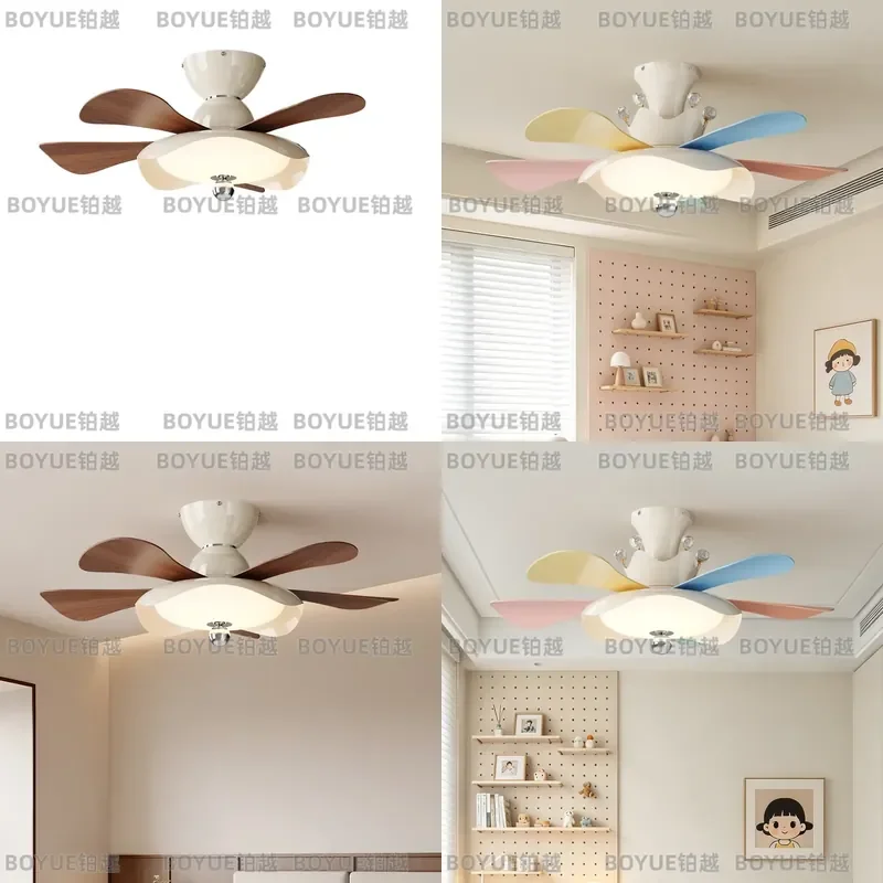 for French Antique Bedroom Fan Light New High End Retro Study Ceiling Light Silent Fan Light