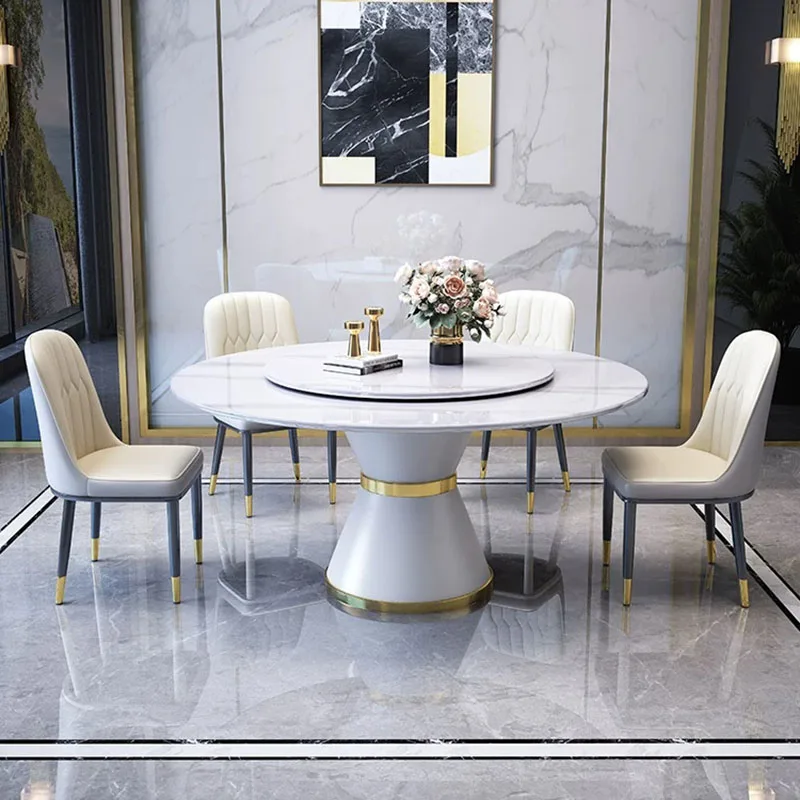 Center Round Dining Table Luxury Designer Living Room Nordic Dining Table Lounge Writing Mesas De Jantar Commercial Furniture