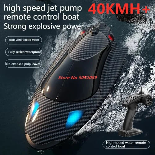 40 KM/H 고속 터보젯 스피드 보트 RC 레이싱 보트 전기 원격 제어 보트 모델 레이싱 경쟁 물 장난감 소년 선물 보아