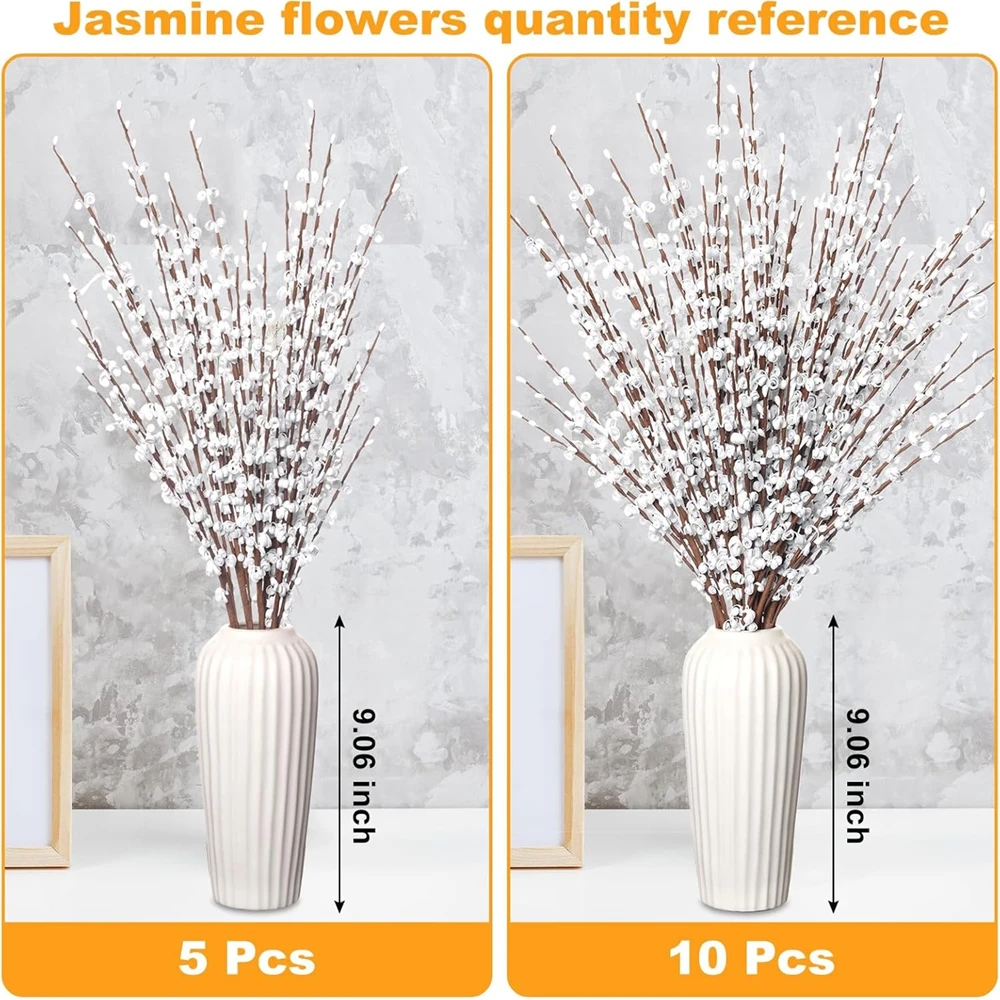 

1 pc Artificial Flower Jasmine Wedding Bride Bouquet Christmas Home Room Vase Garden Courtyard Outdoor Diy Gift Box Table Decor