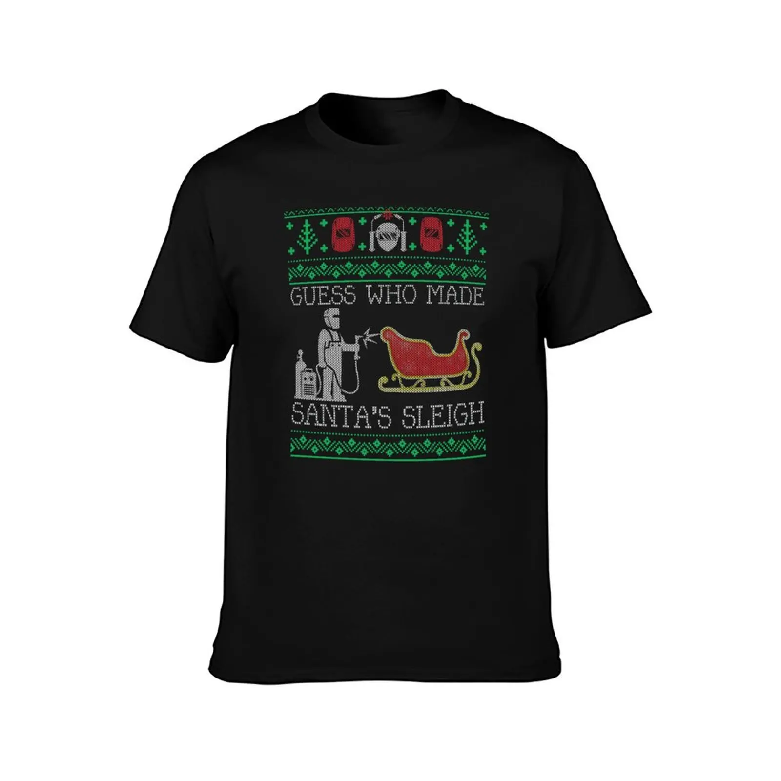Christmas Welder Welding Xmas Funny Welder Ugly Christmas Sweater T-Shirt Abstract Pattern Print Top T-Shirt