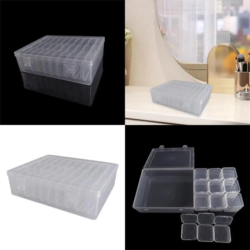 

A52E Versatile Bead Containers Storage Cases with Hinged Lid Clear Plastic Box for Organizing Jewelry Making Supplies