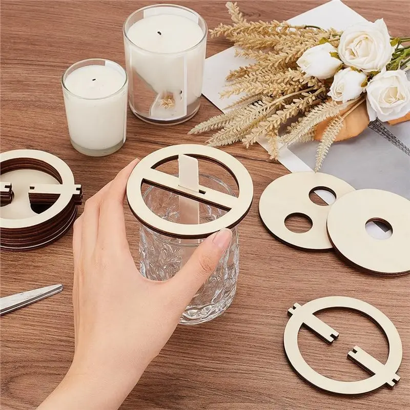 ABMR-Wick Centering Tool Wick Stabilizer Stand Wooden Wick Stabilizer Holder For Candle DIY Making