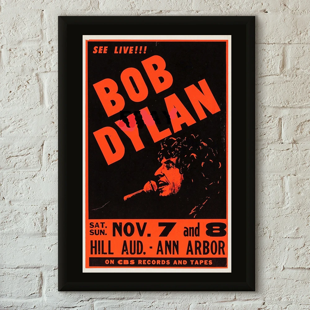 Nostalgic Ballad Singer Bob Dylan Poster Retro Concert Print Modern Canvas Painting Cafe Bar Art Wall Nordic Decor Picture