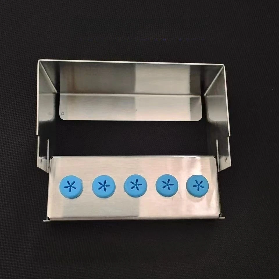 Autoclavable 5-Hole Stainless Steel Bur Sterilization Box Dental Drill Bit Holder Disinfect Storage Case for Dentist Tools