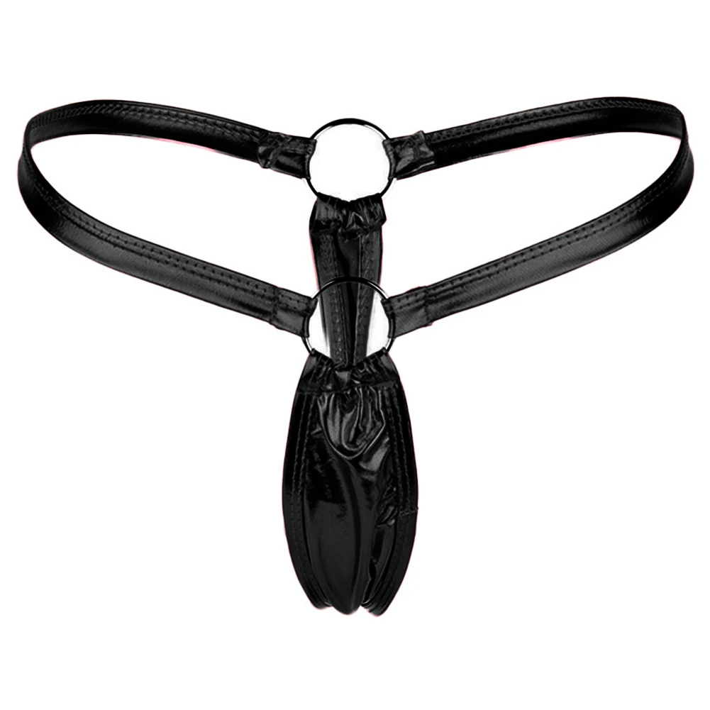 جميع المواسم عارضة براءات الاختراع والجلود لامعة النسيج اليومي Traceless الذهب الملابس الداخلية المنزل الخصر نوع فندق المرأة ثونغ #1