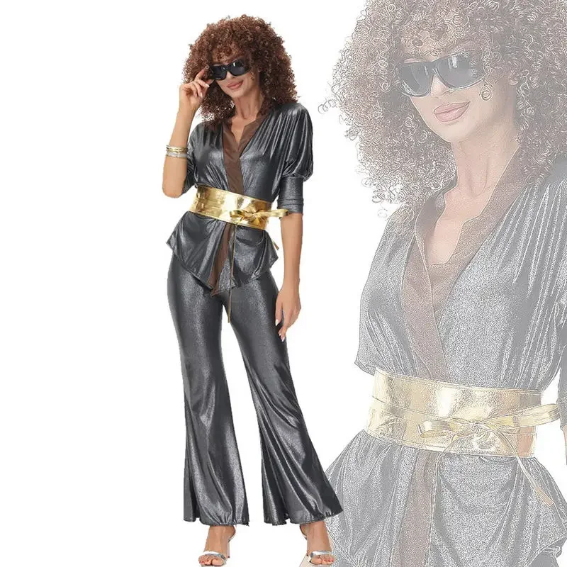 

Women Retro 70s Hippie Costume Hippie Disco Dance Club Halloween Costume