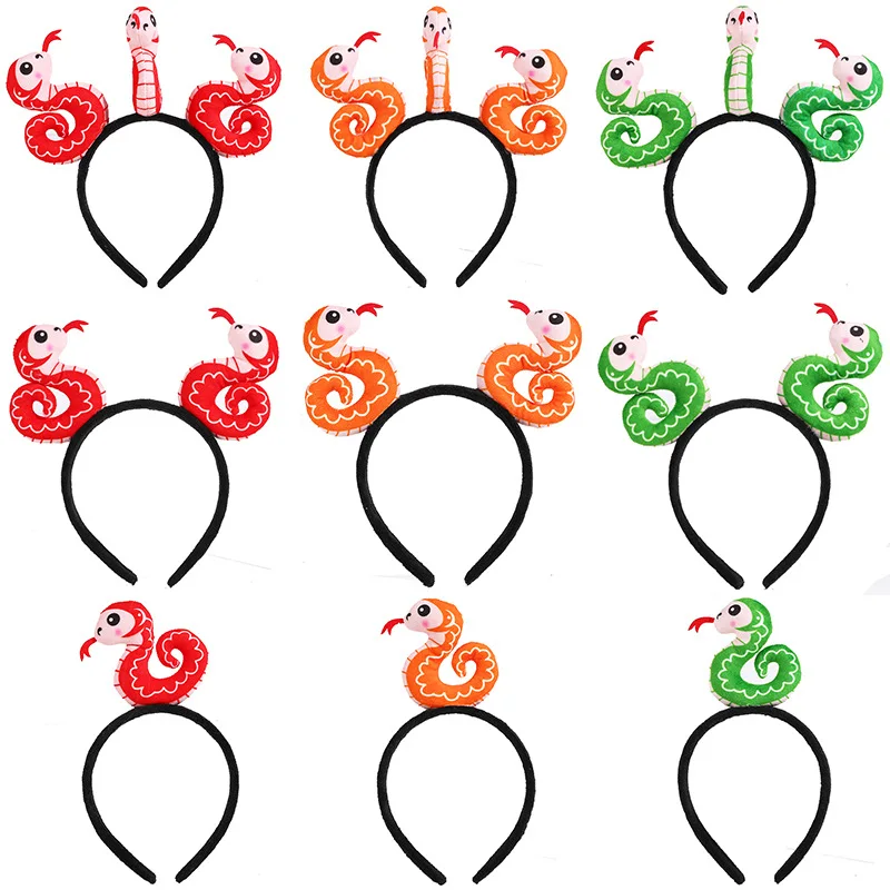 1pcs Cartoon 3D Snake Styles Adults Kids Hair Hoop New Years Festival Party Performances Accessories Chinese Zodiacal Headgears