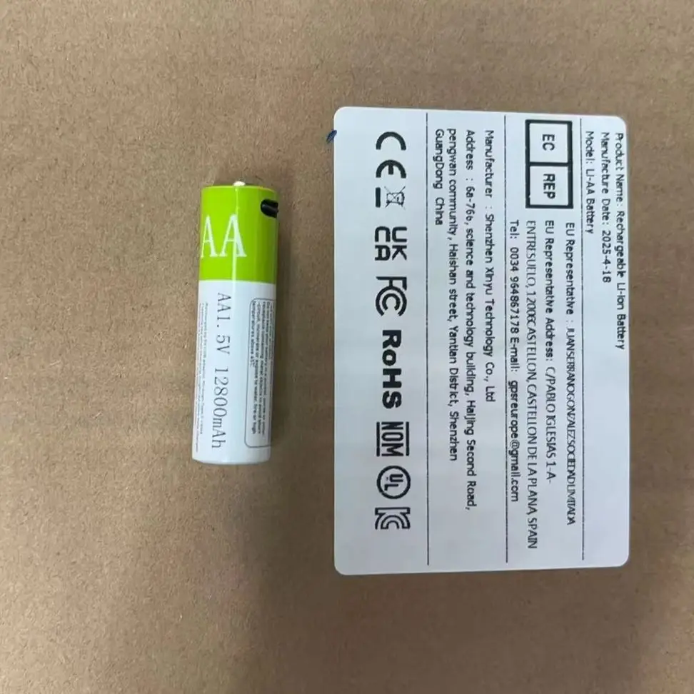 

New T# 1.5V AA 12800 mAh USB Rechargeable Battery Li-ion Battery for Remote Control Mouse Electric Toy Battery + Type-C Cable