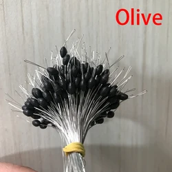 300pcs/pack Black Float Fishing Bobber Silicone Stopper Space Bean Connector Fishing Line Resistance Fishing Accessories