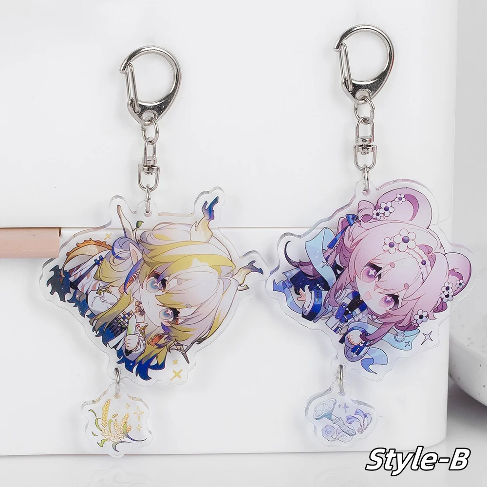 New Game Arknights Acrylic Keychain Zuo Le Wan Qing Shu Lin Cartoon Anime Pendant Keyring Backpack Jewelry Badge Gift Cosplay