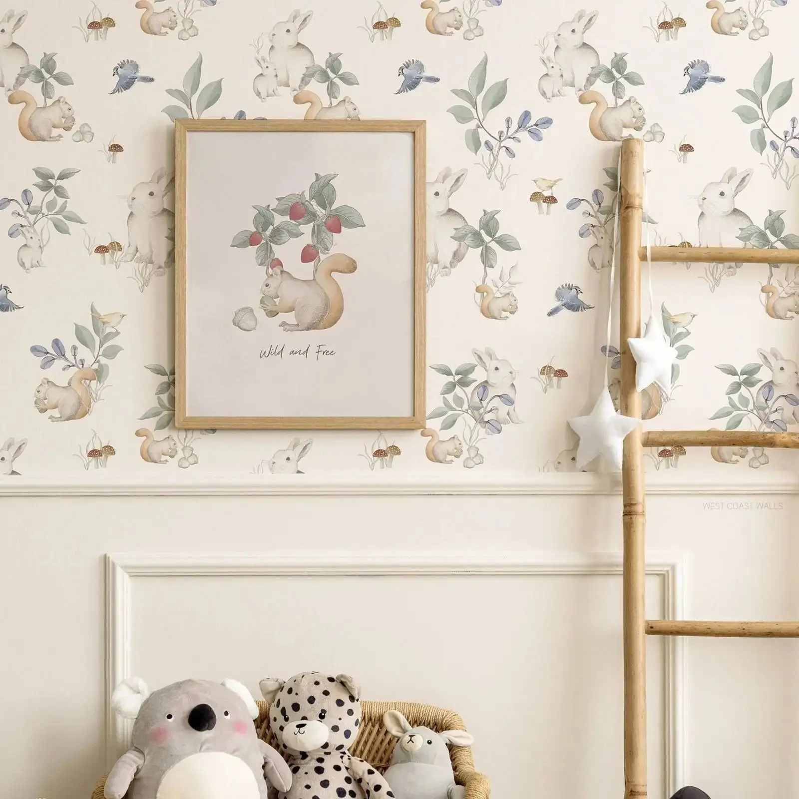 

Pastel Whimsical Woodland Wallpaper ,Animal Wallpaper For Nursery Wall Decor,Woodland Theme Wall Mural Roll,Self-adhesive/Un-pas