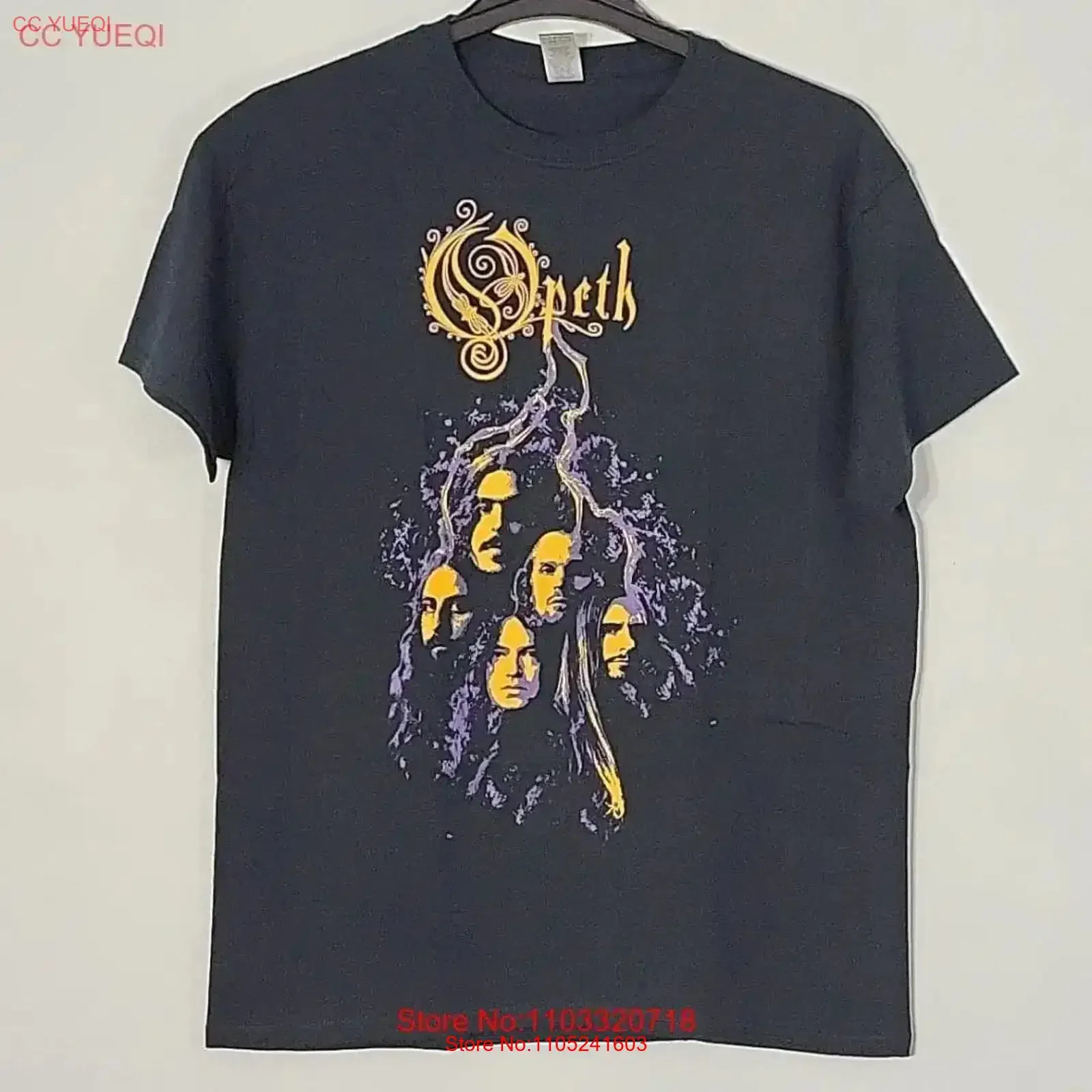 OPETH Faces L LARGE Official T Shirt Black Mens Band Logo vintage Washed Casual graphic Comfortable Top For Everyday Wear