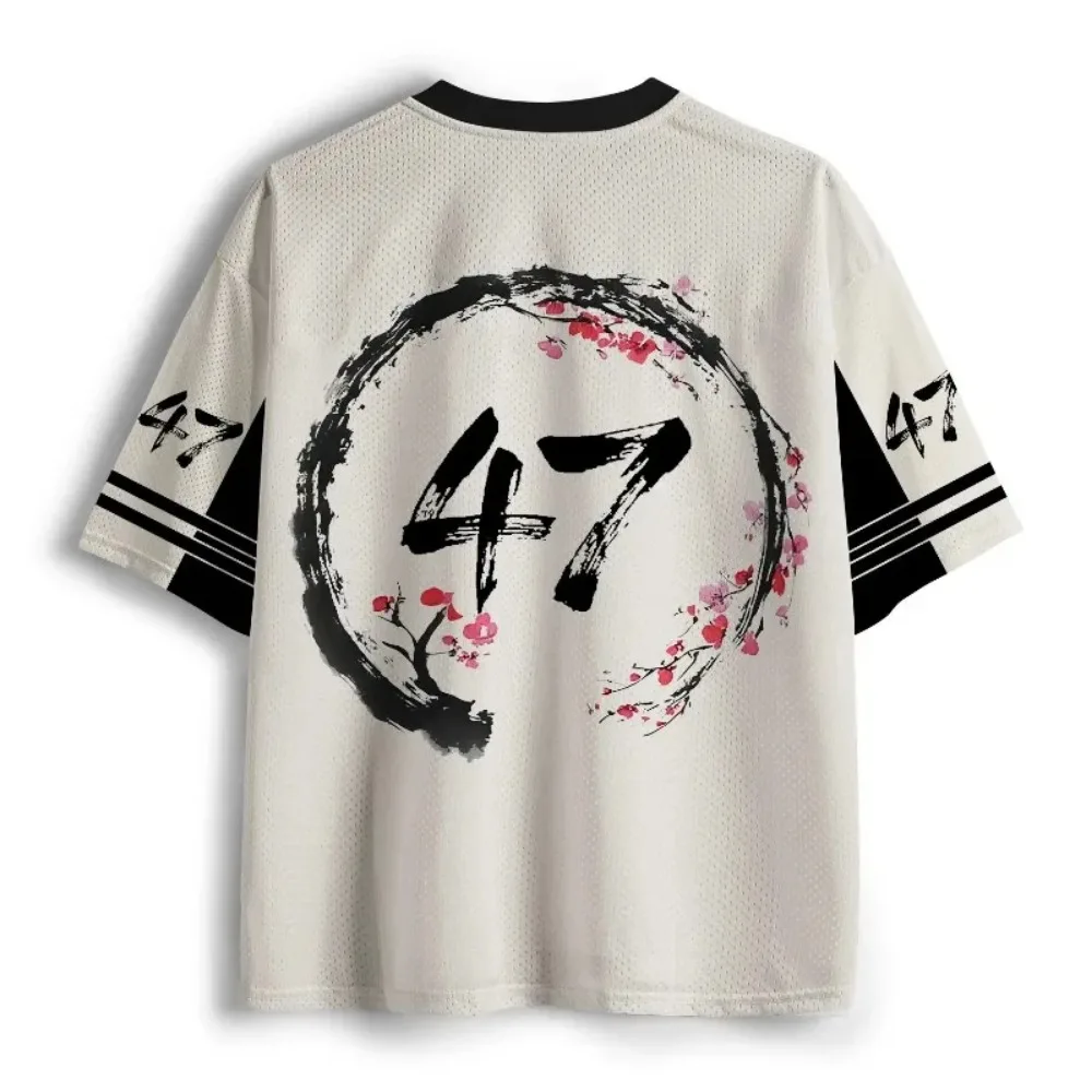 Y2K Japanisches Ukiyo-e Justice Ink Warrior 3D-Druck Sport Schnelltrocknendes Herren-T-Shirt mit V-Ausschnitt Lässige modische Eltern-Kind-Kleidung – Detail 4
