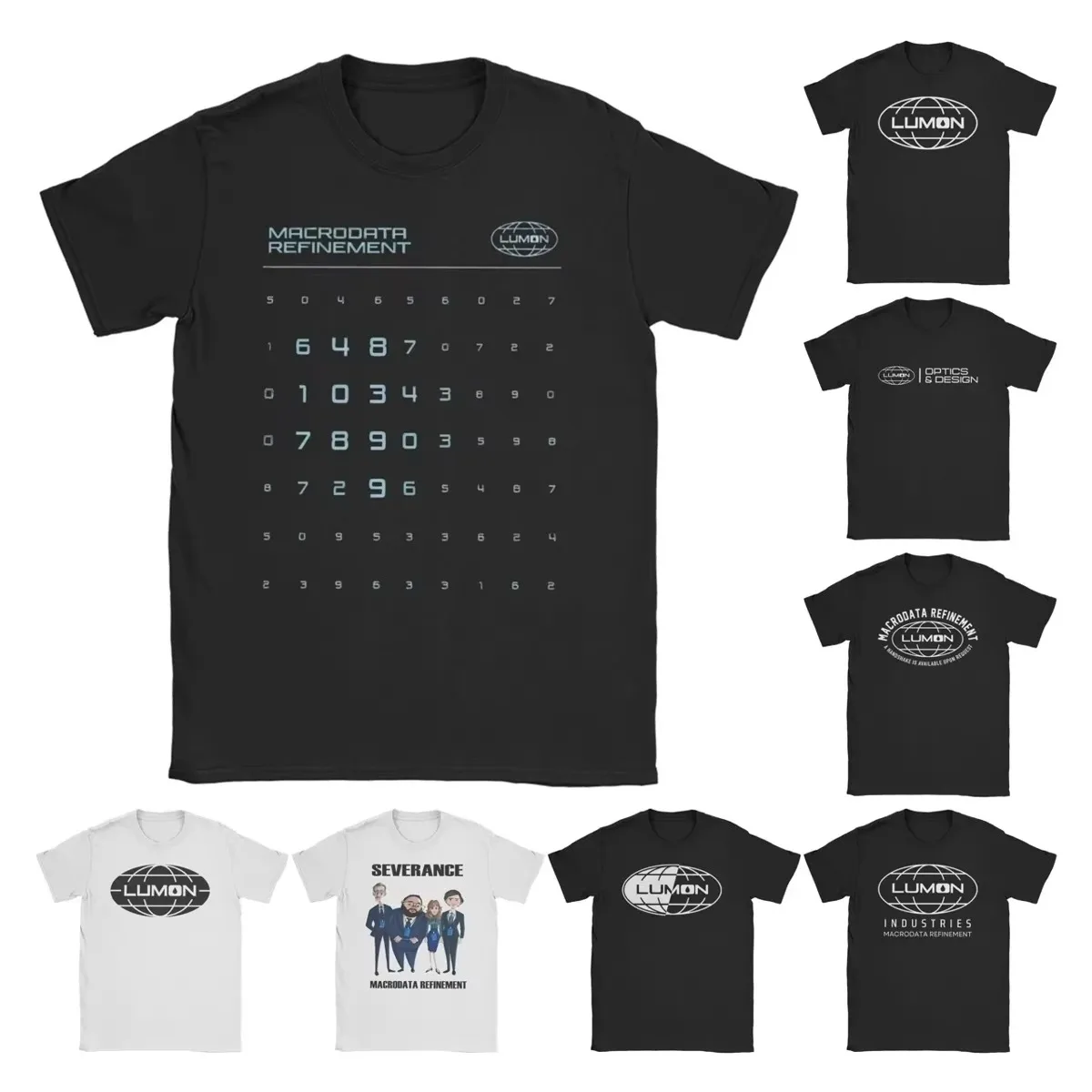تي شيرت Lumon Industries Macrodata Refinement Severance تي شيرت Homme Vintage Tee Col Rond Émission De Television Tops Marchandise