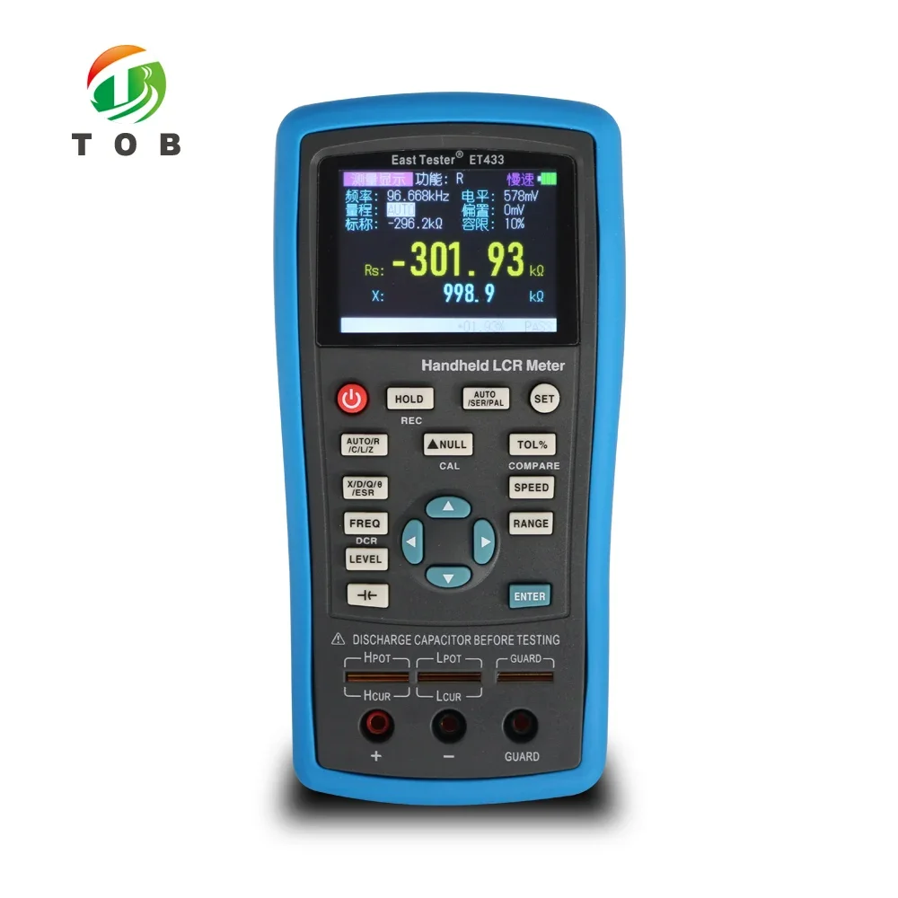 TOB ET430 Handheld Digital LCR Meter Battery Capacity Inductance Resistance Tester Test Machine